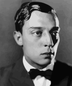 Buster Keaton Black And White paint by numbers