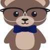 Cartoon Bear With Glasses Paint by numbers