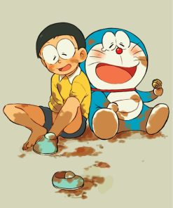 Dirty Nobita And Doraemon paint by numbers