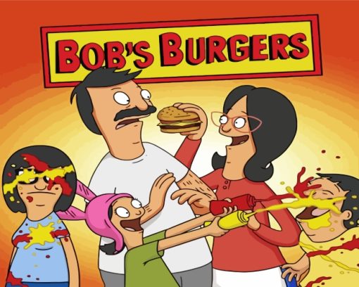 Funny Boobs Burgers Family Paint by numbers