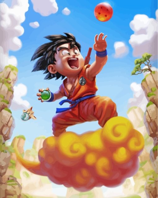 Kid Goku Dragon Ball Paint by numbers