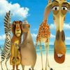 Madagascar Animation In Beach Paint by numbers