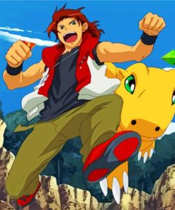 Masaru And Agumon Digimon Paint by numbers