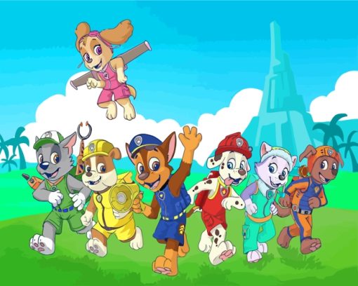 Paw Patrol Dogs Animation Paint by numbers