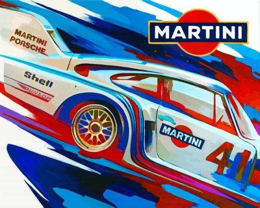 Porsche Martini Car Art Paint by numbers