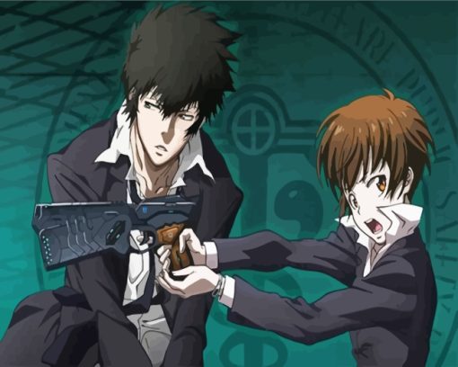 Psycho Pass Akane And Shinya Paint by numbers