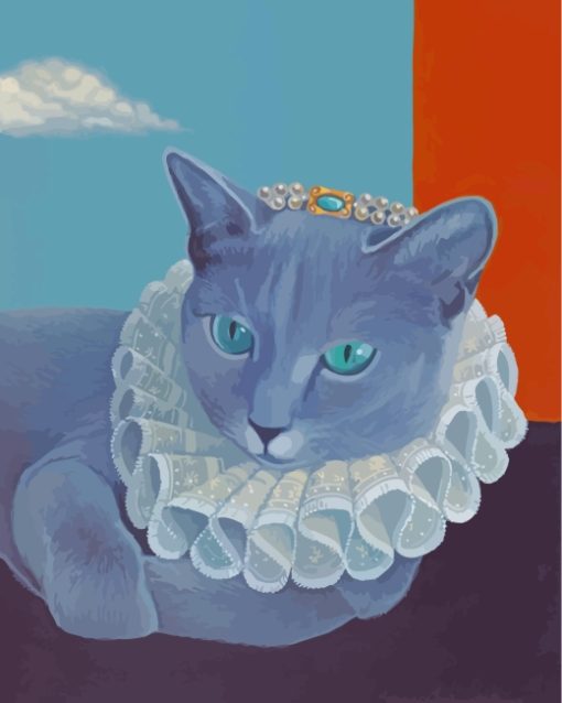 Royal Russian Blue Cat Paint by numbers