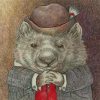 Wombat In Hat paint by numbers