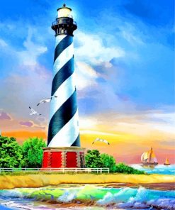 Cape Hatteras Light Station Paint by numbers