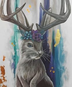 Grey Jackalope Paint by numbers