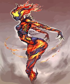 powerful-volcano-woman-paint-by-numbers
