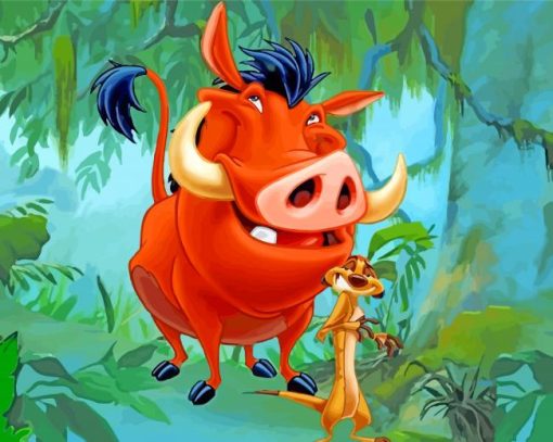Timon And Pumbaa Paint by numbers