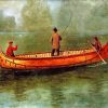 Albert Bierstadt Fishing from a Canoe paint by number