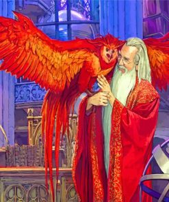 Albus Dumbledore with fawkes paint by numbers