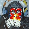 Chimp With Headphones paint by numbers