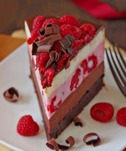 Chocolate Raspberry Mouse Cake paint by numbers
