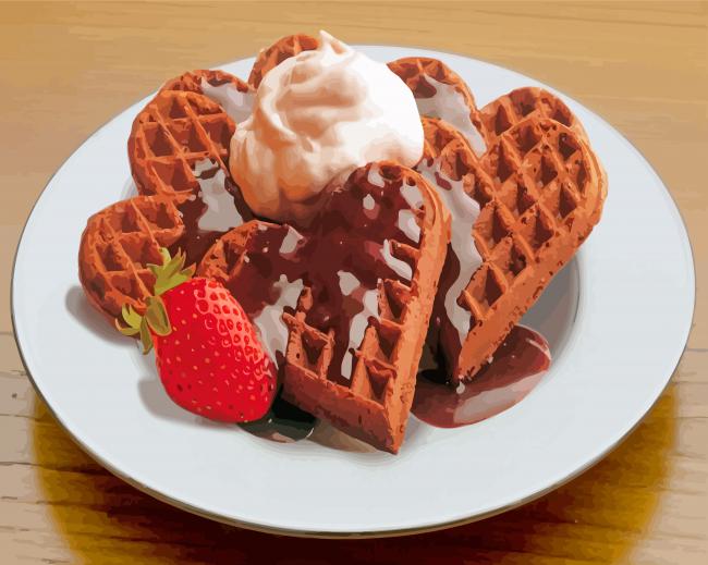 Chocolate waffles paint by number