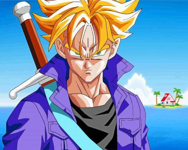 Dragon Ball Z Super Saiyan Trunks paint by number