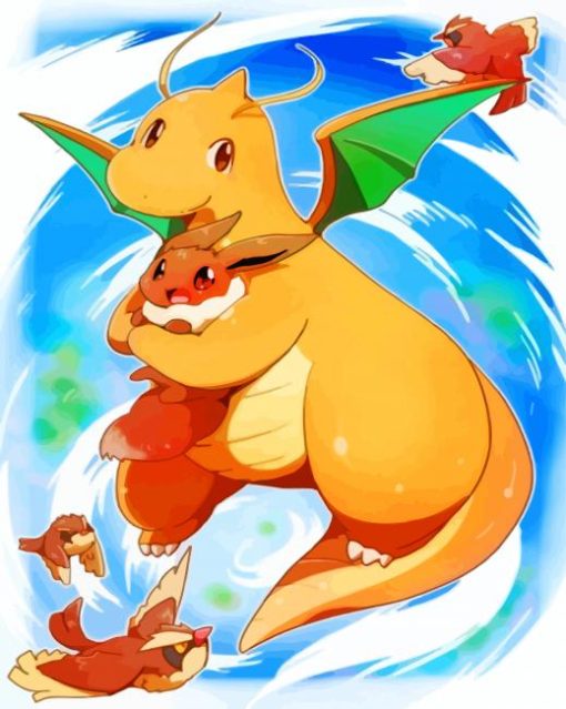 Dragonite-pokemon-paint-by-number
