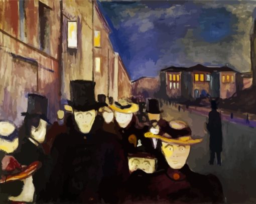 Evening On Karl Johan Street Edvard Munch Paint By Number