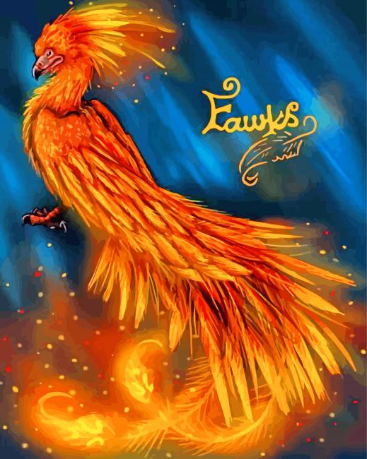 Fawkes Bird Harry Potter - Paint By Number - Paint by Numbers for Sale