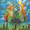 Fire Cthulhu paint by number