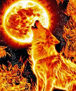 Fire Wolf paint by numbers
