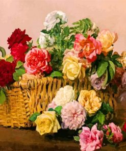 Flowers In Basket paint by numbers