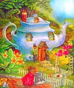 Forest Teapot House paint by number