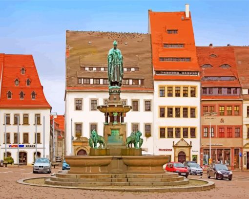 Freiberg town paint by number