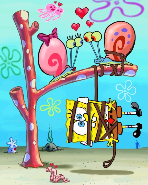 Gary Snail SpongeBob paint by number