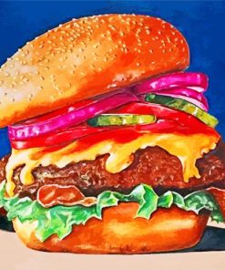 Hamburger-food-paint-by-numbers