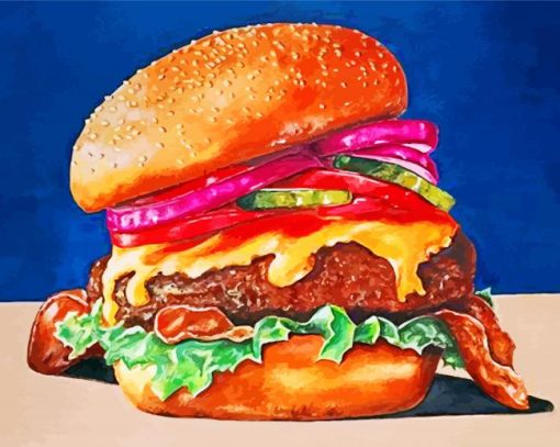 Hamburger-food-paint-by-numbers