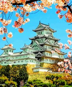 Himeji Castle Spring Paint by numbers