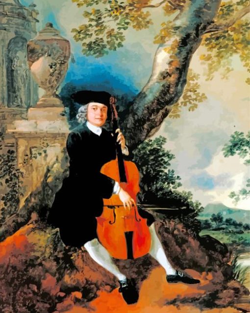 John Chafy Playing the Violoncello Gainsborough paint by numbers