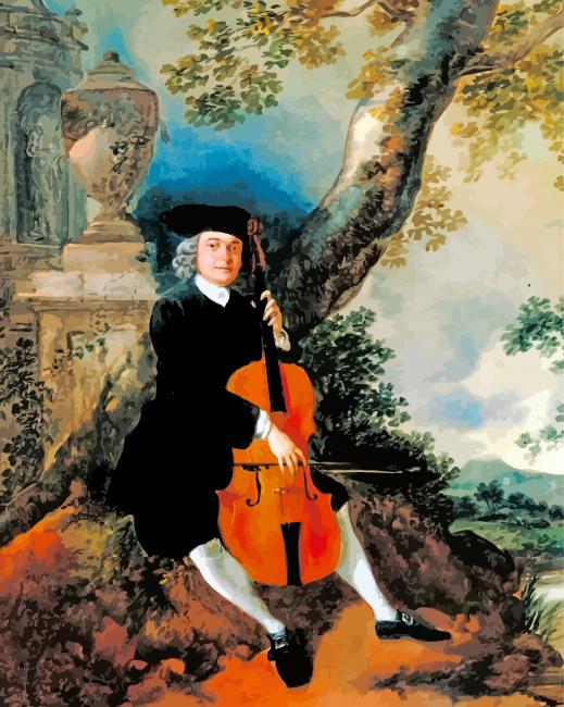 John Chafy Playing the Violoncello Gainsborough paint by numbers