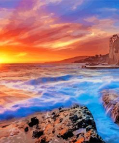 Laguna Beach California Sunset paint by number