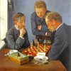 Men Playing Chess paint by numbers