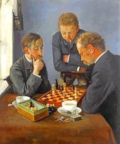 Men Playing Chess paint by numbers