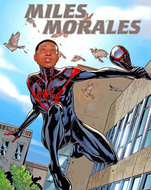 Miles Gonzalo Morales Superhero paint by numbers