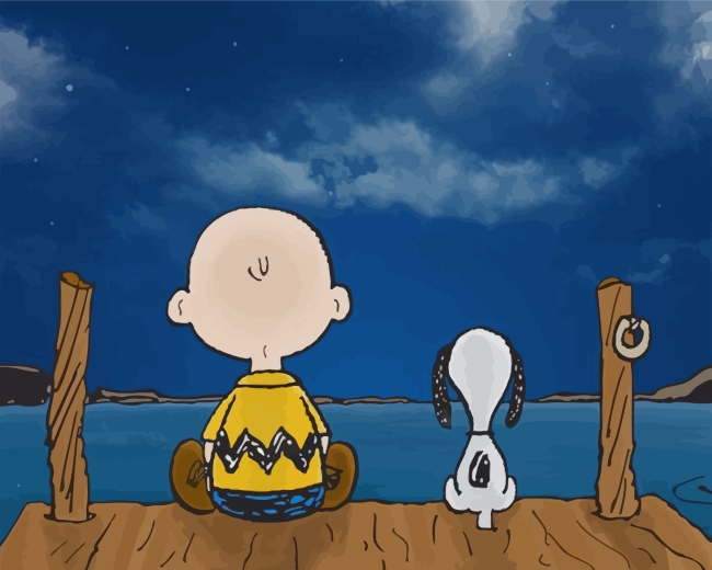 Peanuts Charlie And Snoopy paint by number