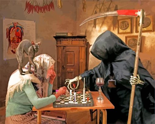 Playing Chess With Grim Reaper paint by number