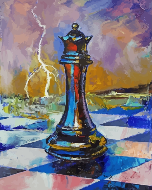 Queen Chess Piece paint by number