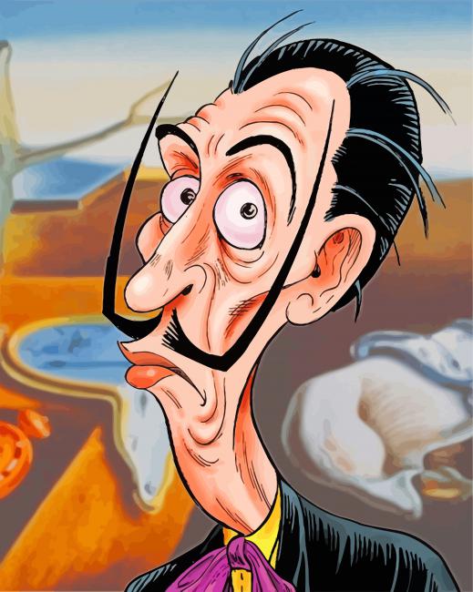 Salvador Dali Caricature Paint By Numbers