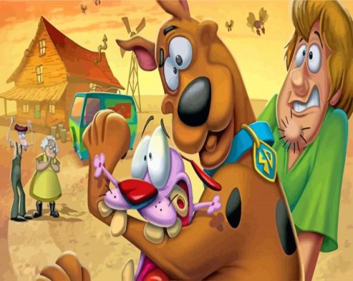 Scooby Doo And Courage the dog paint by number