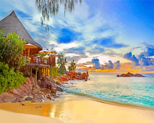 Seychelles At Sunset paint by number