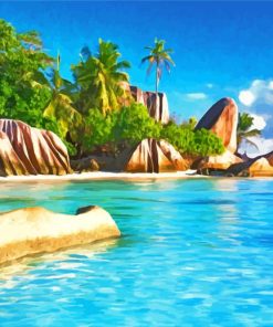 Seychelles Beach Island paint by numbers