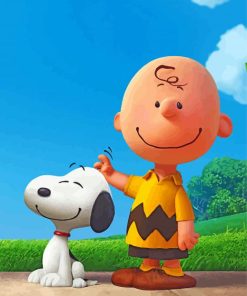 Snoopy And Charlie Brown Cartoon Paint by number