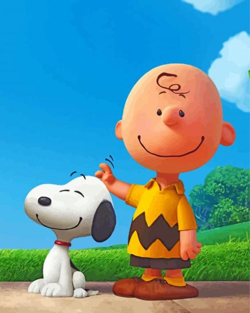 Snoopy And Charlie Brown Cartoon Paint by number