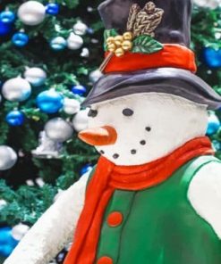 Snow Man With Clothes paint by numbers